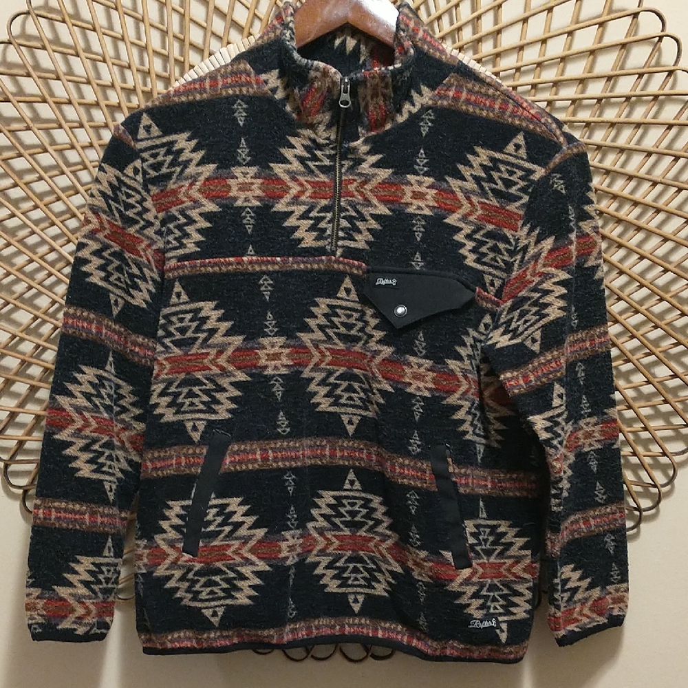 Red Dirt Rafter C Boys Zipup Pullover Southwest Print Size Small